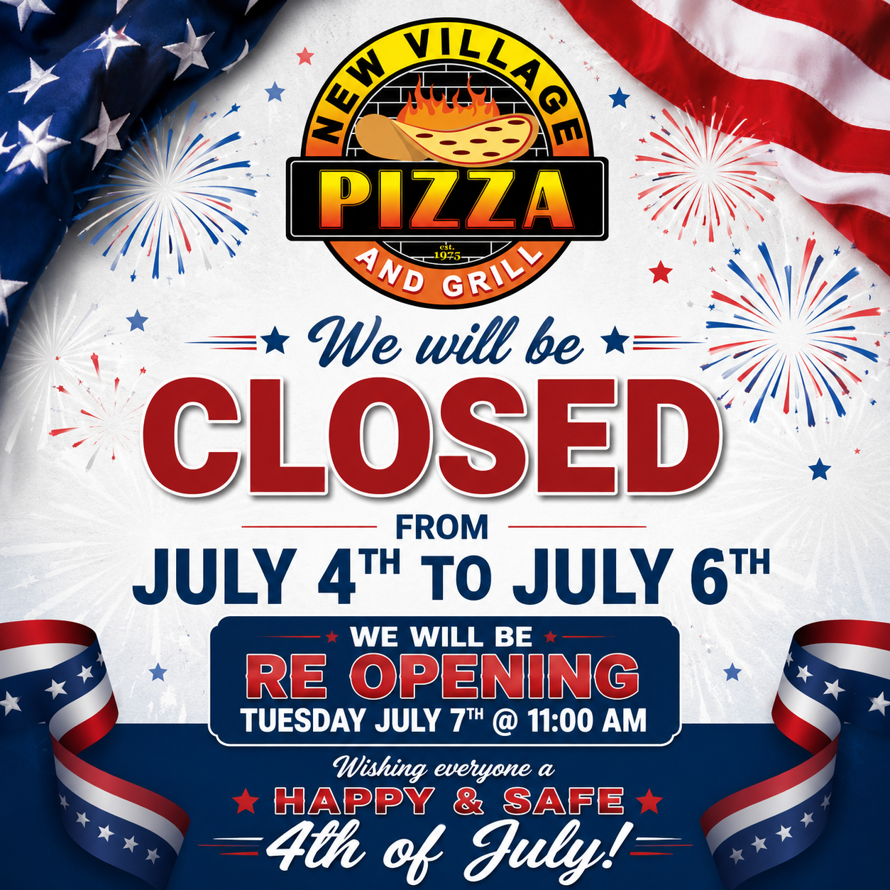 New Village Pizza 4th of July design
